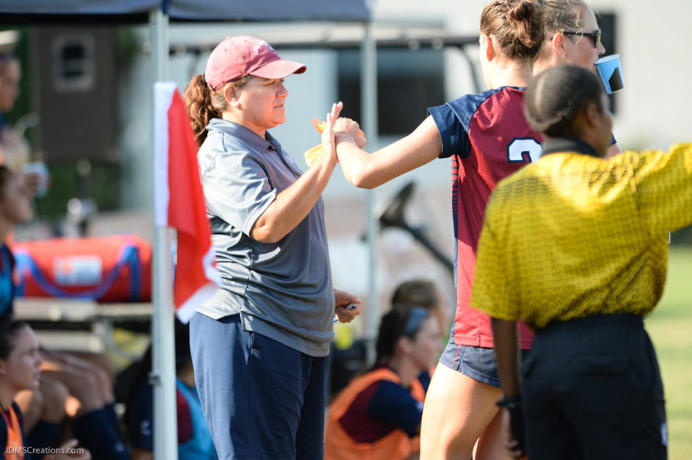 Women's soccer Head Coach Michelle Meyers recorded her 50th career win on Sept. 3