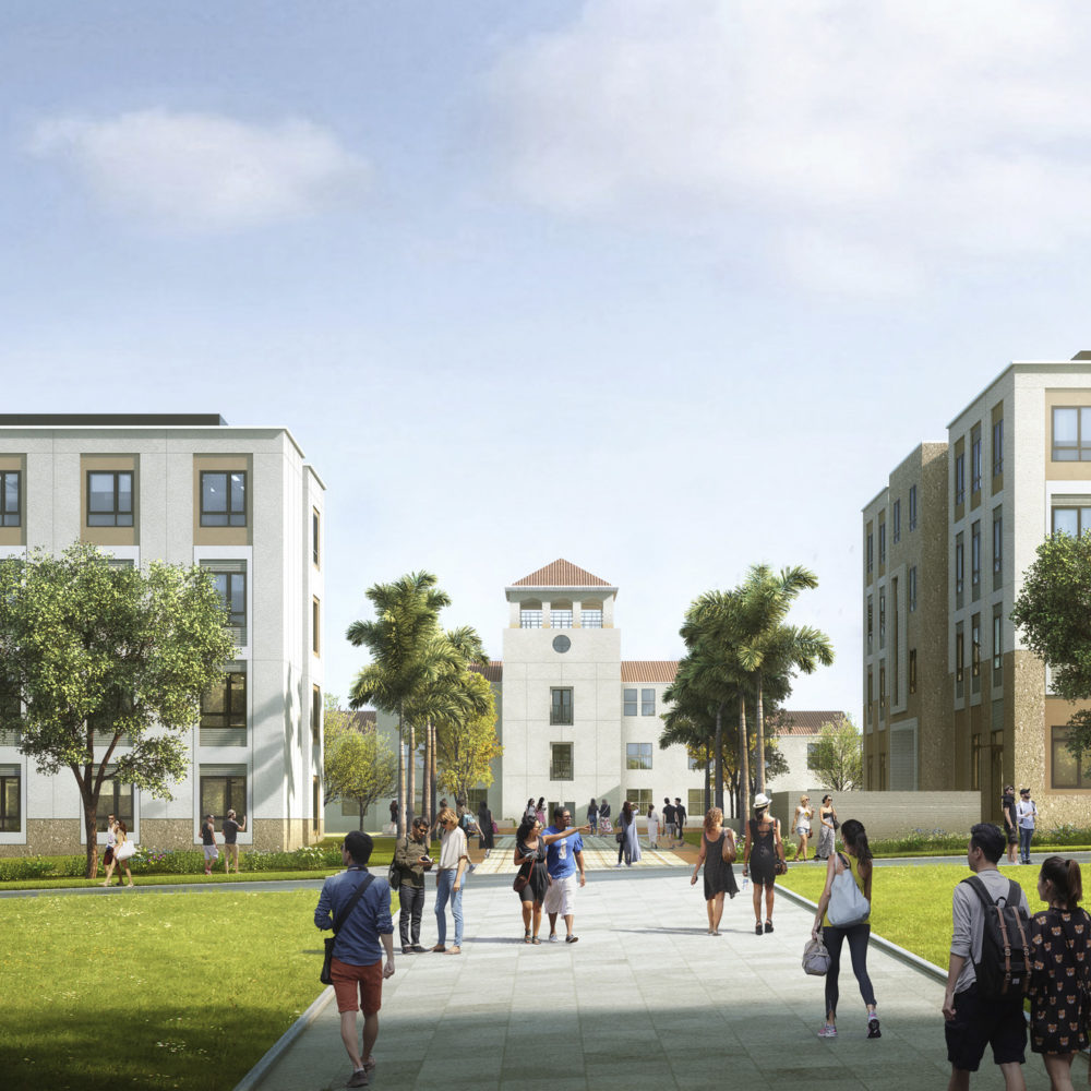 03 SteinbergHart LMU Palm Walk high - Latest Residence Hall Construction Renderings Released